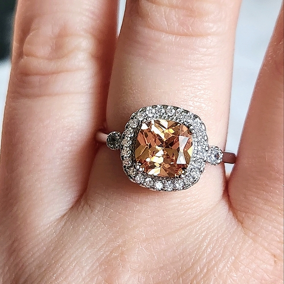 NWT Ryze Peach Moscato Cubic Zirconia .925 Sterling Silver Ring - Size 9 - Picture 7 of 8